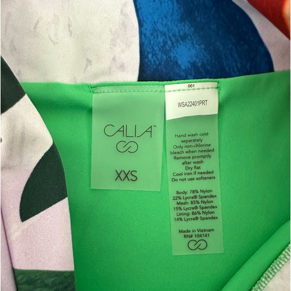 CALIA  High Waist High Leg Twist Front Painterly Floral Bikini Bottom  X… - Picture 2 of 6